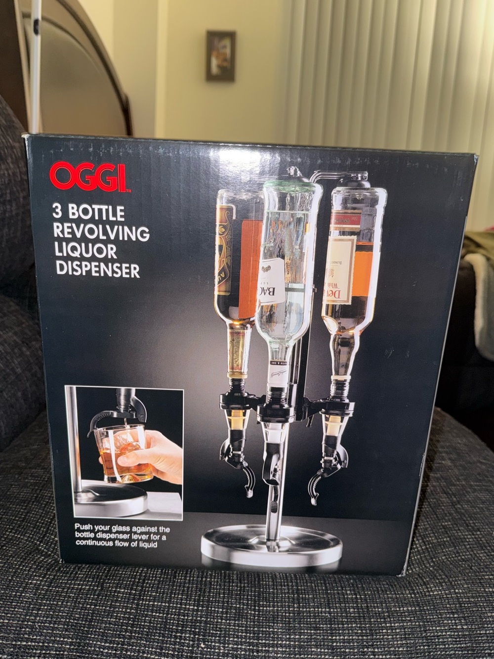 3-Bottle Revolving Liquor Dispenser
